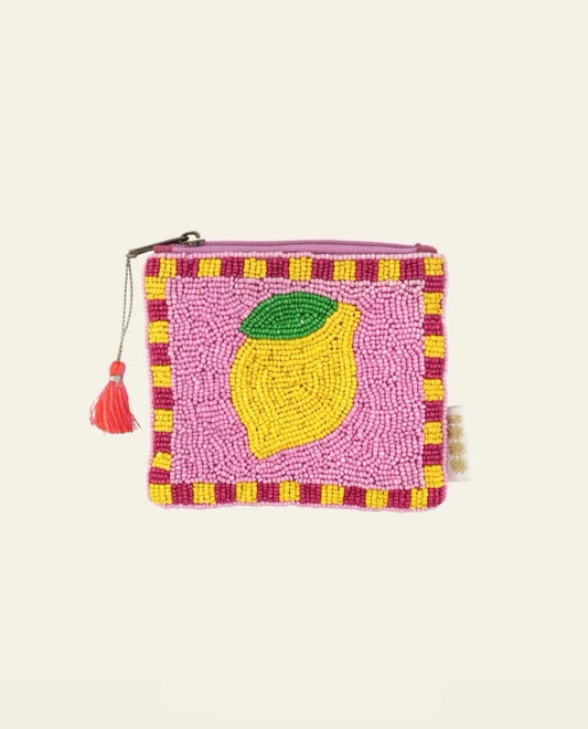 Perlen Täschchen Zitrone