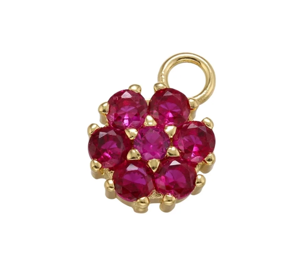 Zirkon Blumen Charm